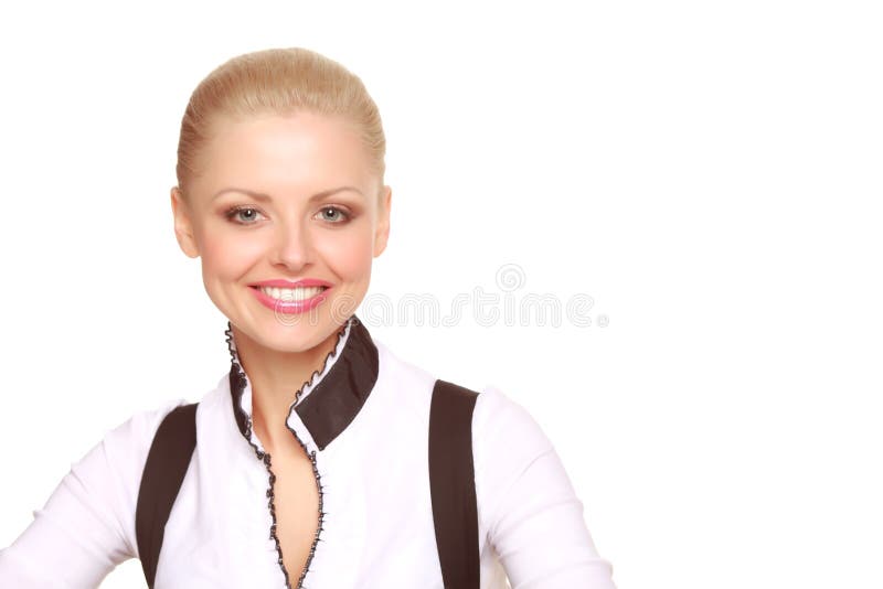 Glimlachende jonge vrouw stock afbeelding Glimlachende jonge vrouw stock afbeelding