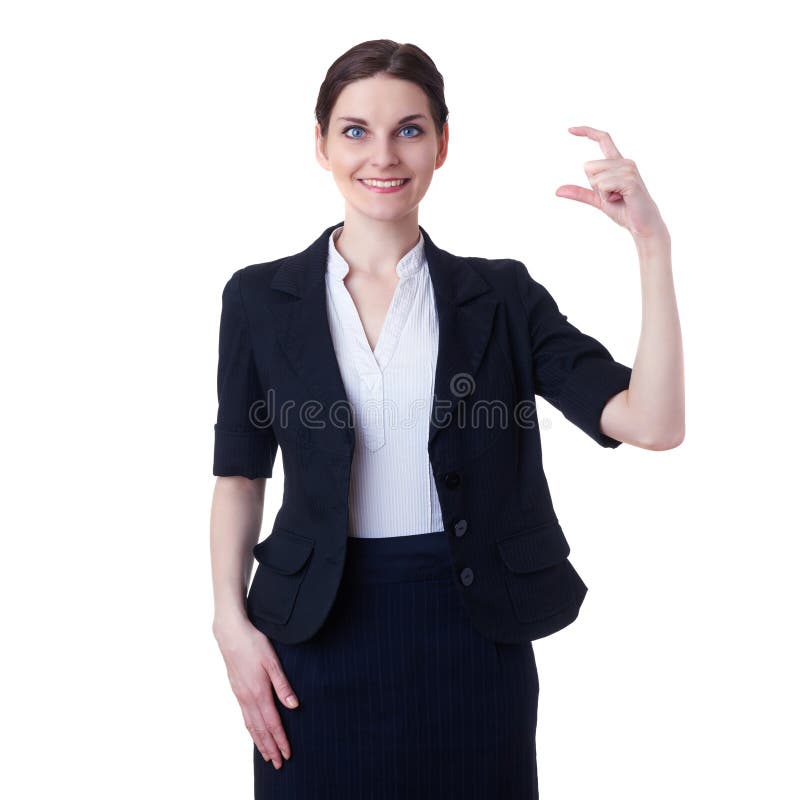 Glimlachende onderneemster die zich over wit geïsoleerde achtergrond bevinden stock foto's Glimlachende onderneemster die zich over wit geïsoleerde achtergrond bevinden stock foto's