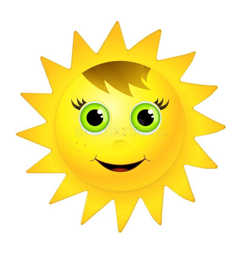 Glimlachende zon stock illustratie Glimlachende zon stock illustratie