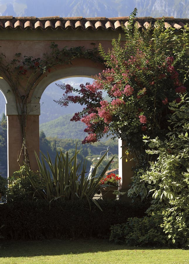 Bienno (Bs),Valcamonica,Italy. a glimpse from the garden of a house