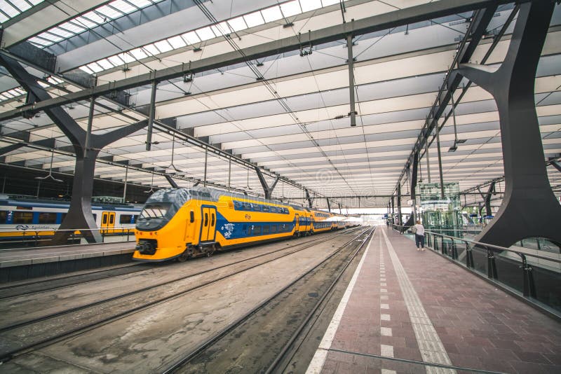 Rotterdam, Netherlands - Circa 2018: Inside Rotterdam Centraal Station stock photography Rotterdam, Netherlands - Circa 2018: Inside Rotterdam Centraal Station stock photography
