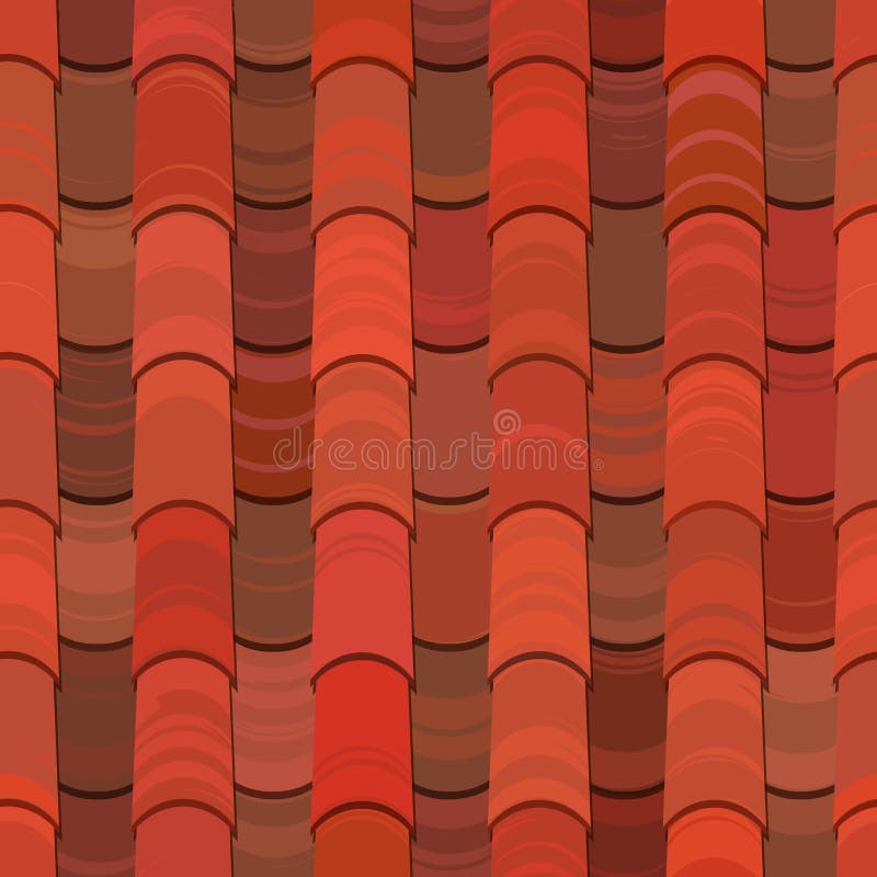 Red clay ceramic roof tiles seamless texture. Red clay ceramic roof tiles seamless texture