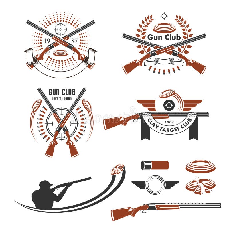 Clay target emblems and design elements in vector. Clay target emblems and design elements in vector