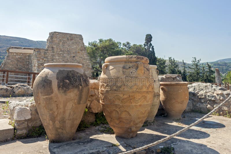 gliniany Crete Greece zgrzyta knossos pałac obraz stock gliniany Crete Greece zgrzyta knossos pałac obraz stock