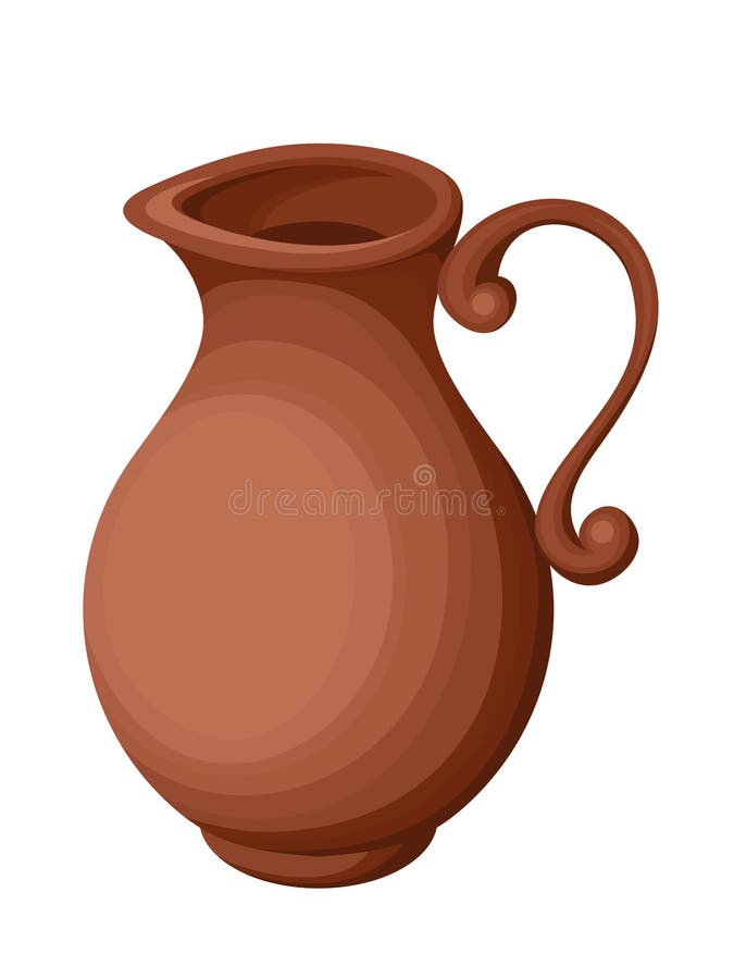 Vector clay empty jug isolated on a white background. Vector clay empty jug isolated on a white background.