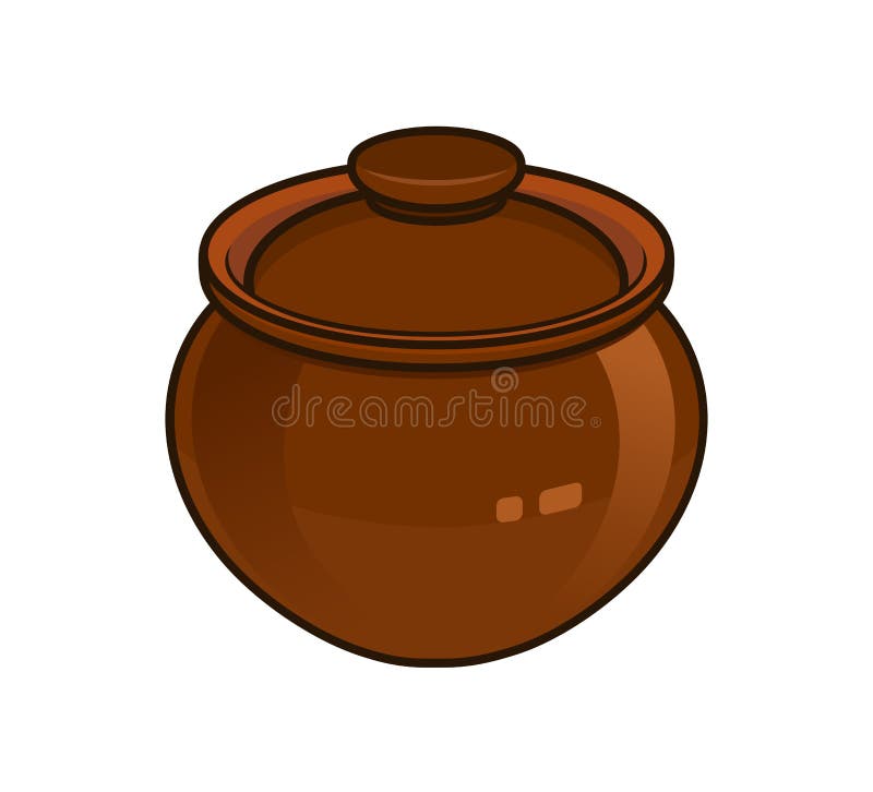 Vector illustration of a brown clay pot. Vector illustration of a brown clay pot