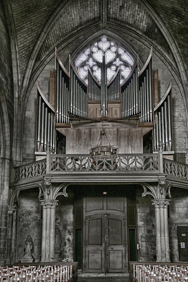 Eglise Notre Dame,Organ, Fontenay le Comte,Vendee, France.