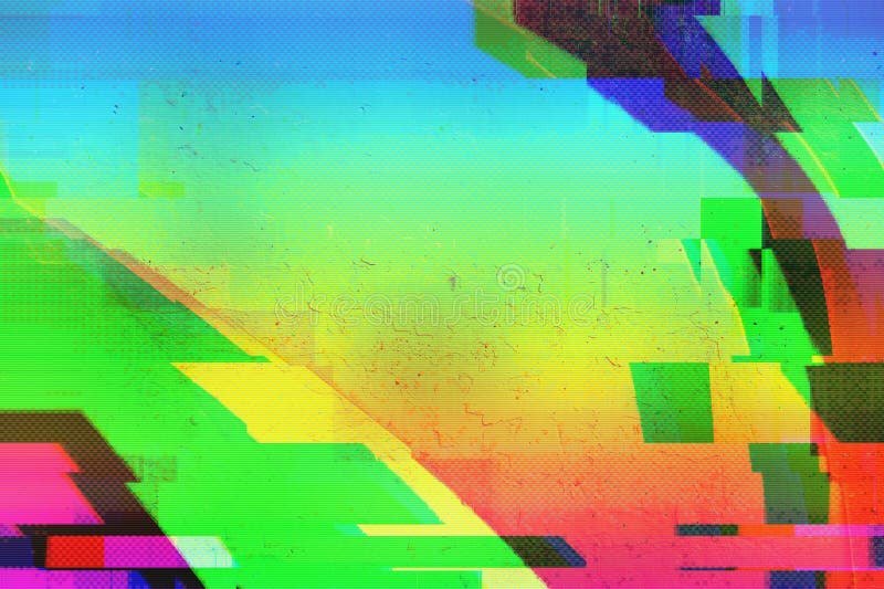 Glitch Art Pattern in Vibrant Neon for 80s Y2K Aesthetic