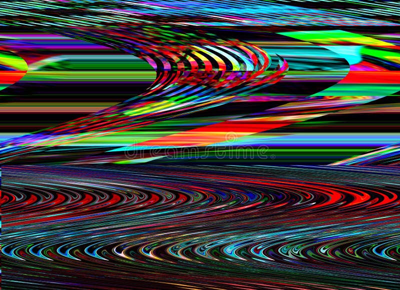 Psychedelic glitch background. Random digital error signal. Wave