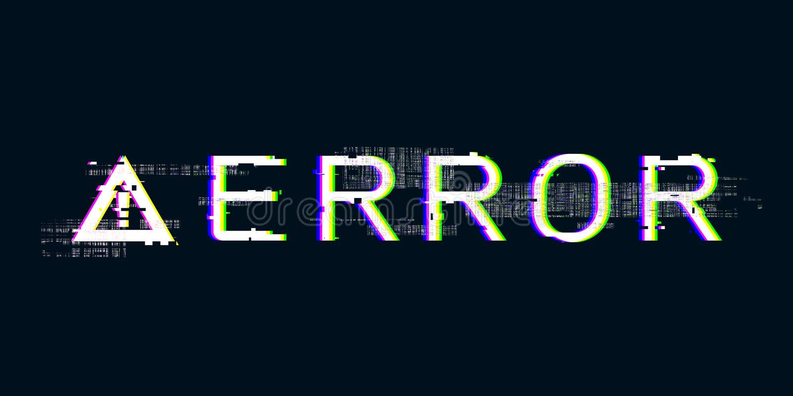 Glitch Effect Computer Danger Symbols Cyberpunk Concept 80`s Neon Tone ...