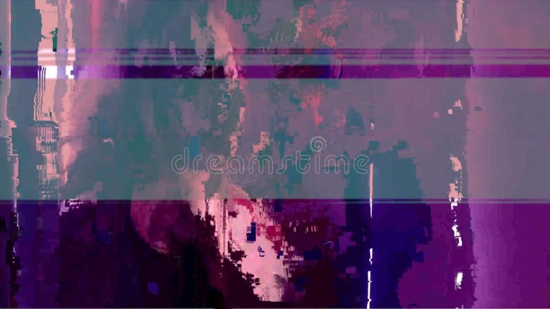 Glitch effect distorted video woman dancing posing