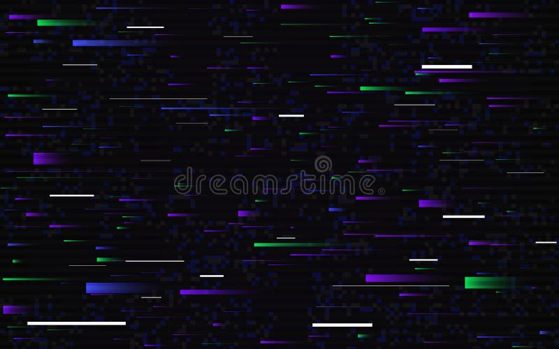 Glitch lines. Dynamic abstract noise. Horizontal color shapes. Futuristic motion effect. Modern overlay texture for stock illustration