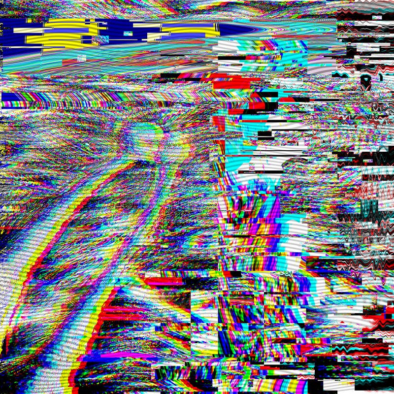 Glitch Psychedelic Background. Old TV Screen Error ...