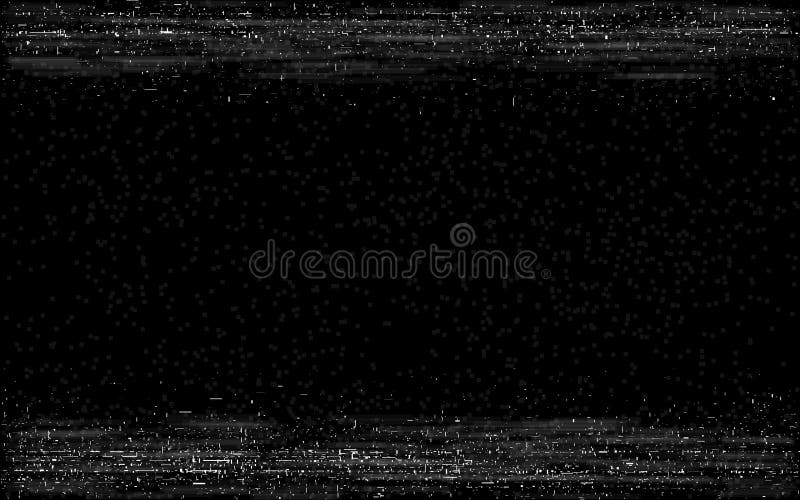 Glitch VHS frame. Retro rewind effect. Old video play with horizontal lines. Video cassette visualization. Glitched stock illustration