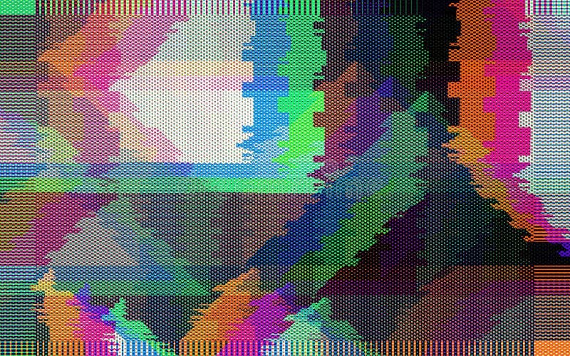 Glitched random shapes-colorful generative glitch artwork vector illustration