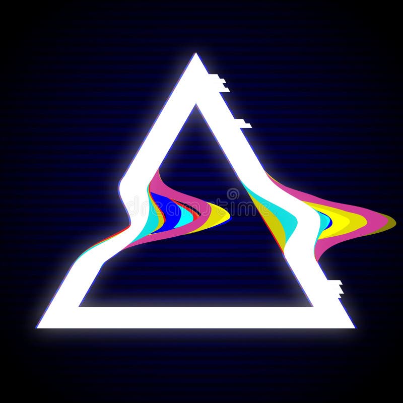 Glitched Triangle Frame Design. Distorted Glitch Style Modern ...