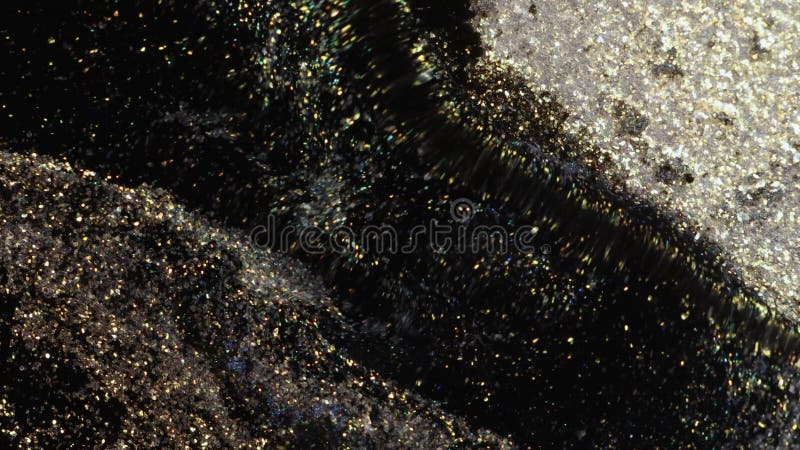 Glitter Particles with Stars. Bokeh Shiny Particles Loop Animation. Green Particles on Black Background. stock video footage
