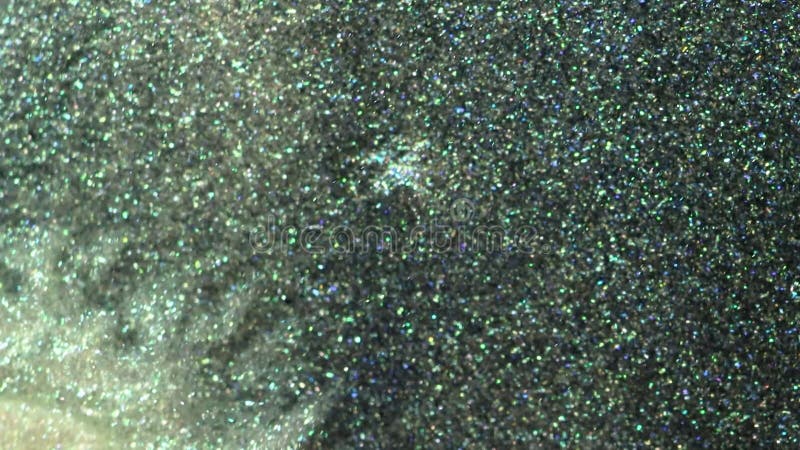Glitter Particles with Stars. Bokeh Shiny Particles Loop Animation. Green Particles on Black Background. stock footage
