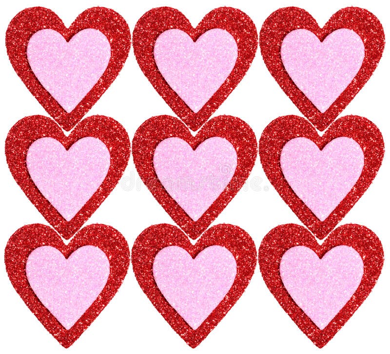 Glitter Red and Pink Hearts. Background Stock Image Image of february