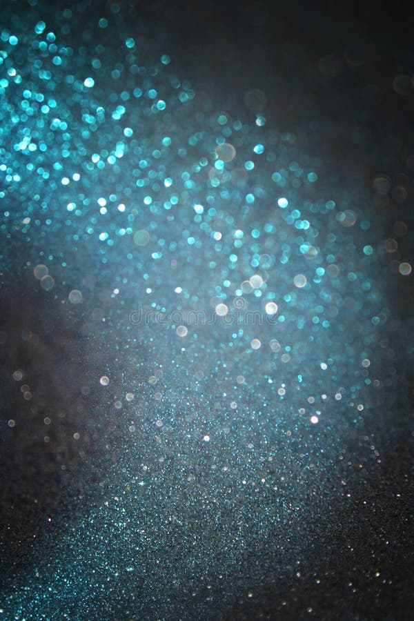 Glitter Trail with Blue and Black Lights with Star Dust Stock Photo