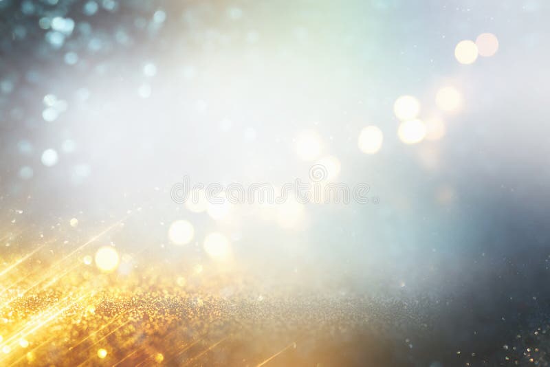 Glitter vintage lights background. silver and gold. de-focused stock photo Glitter vintage lights background. silver and gold. de-focused stock photo