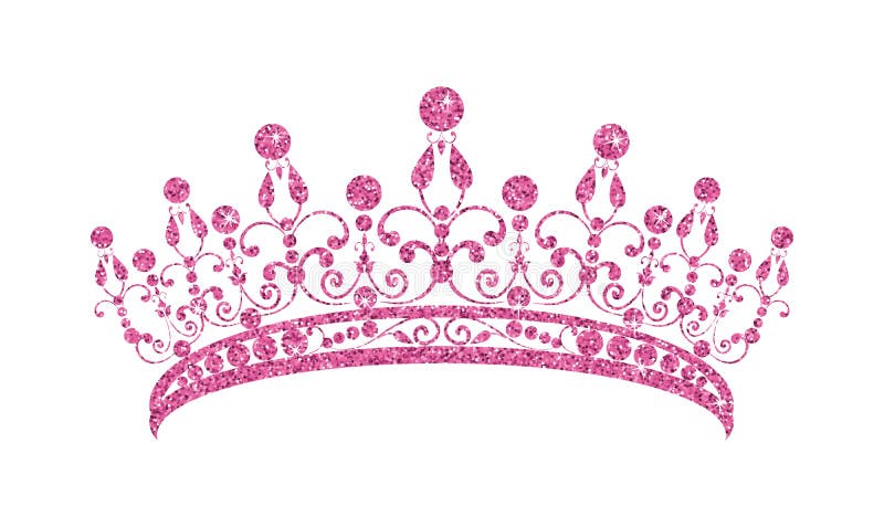 Download Glittering Diadem. Pink Tiara Isolated On White Background ...