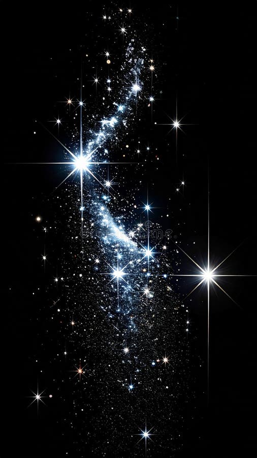 Glittering Star Stream Against Dark Background In Dramatic Galaxy Scape royalty free illustration