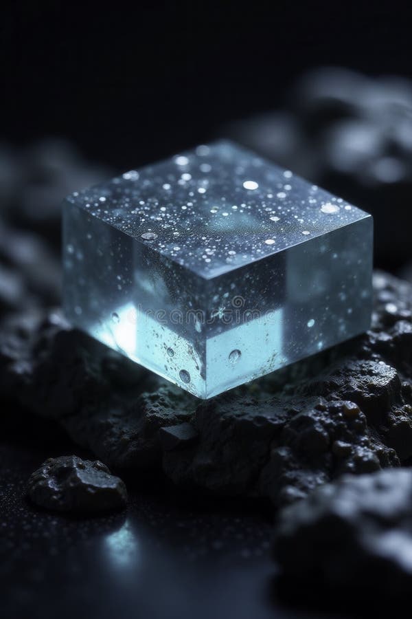 Glitterndes Aquamarin eingebettet in ein Bett aus schimmerndem schwarzen Turmalin Mineral fabelhaft Turmalin stock abbildung