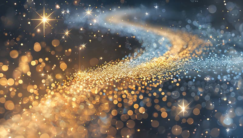 Glittrande abstrakt bakgrund i guld- och silverkorprydnad eller semesterkort royaltyfri illustrationer
