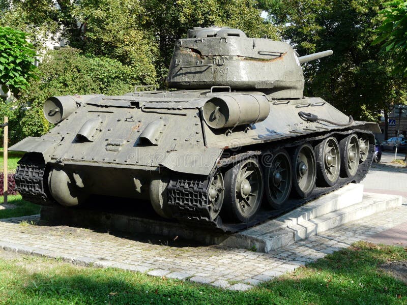 GLIWICE,SILESIA,POLAND-TANK T-34-GLIWICES TOURIST ATTRACTION