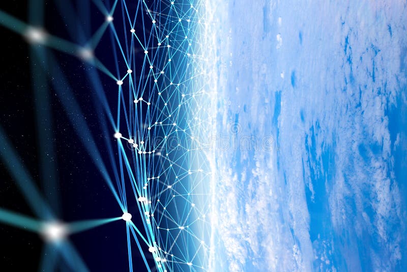 Globaal verbinding en voorzien van een netwerk het 3d teruggeven