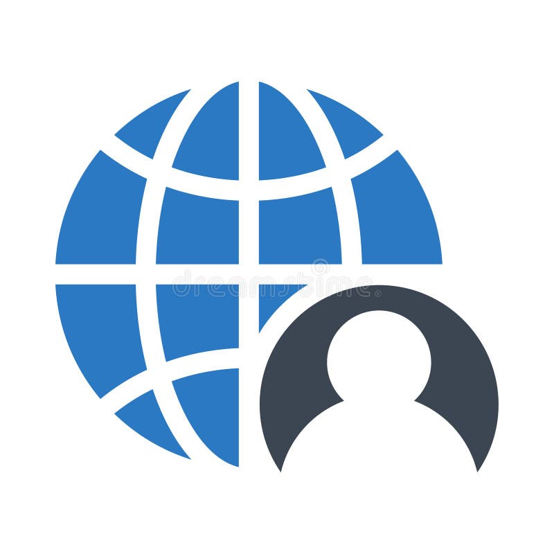 Global account glyphs double color icon royalty free illustration