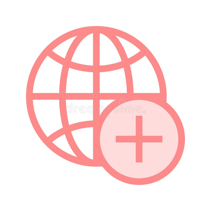 Global add color line icon royalty free illustration