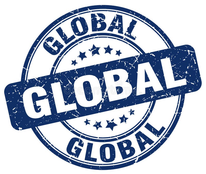 Global blue stamp stock vector. Illustration of grungy 119744454