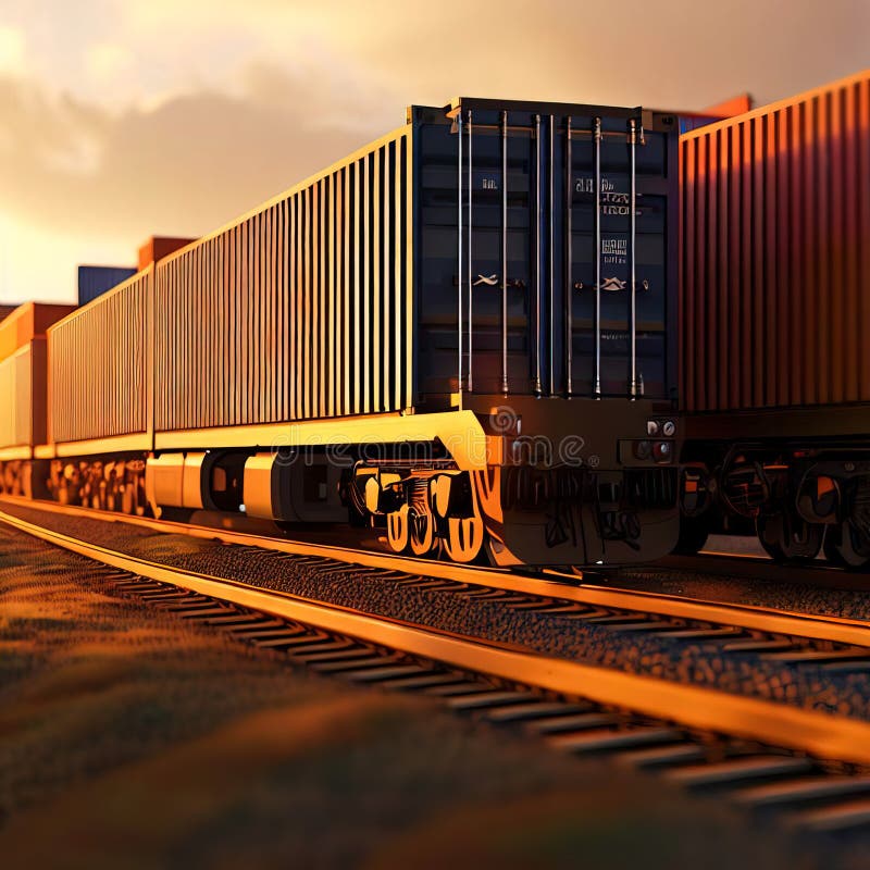 Global Business of Container Cargo Freight Train for Business Logistics