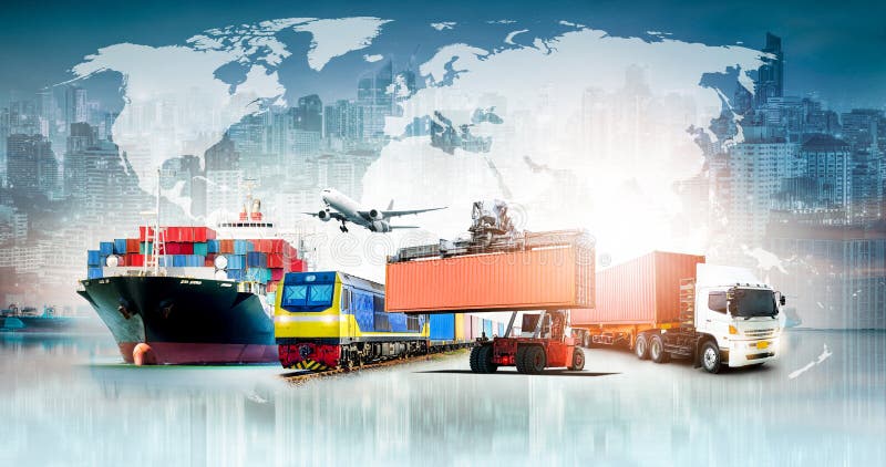 Global business logistics import export background