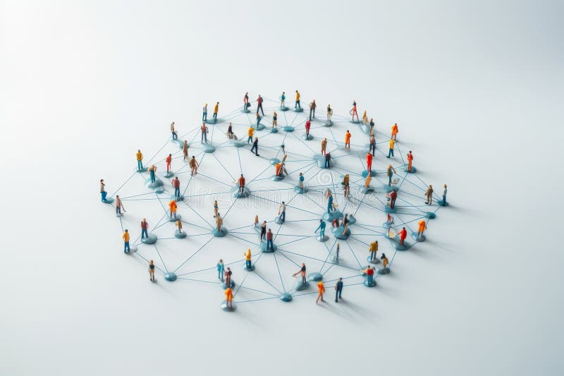 Global business network structure, data analysis, communication, recruitment, teamwork vector illustration