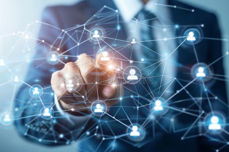 Global business networking. analysis, data exchange, customer connection, teamwork. Generative AI.
