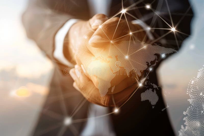 Global business networking to boost success in international markets for enhanced business growth vector illustration