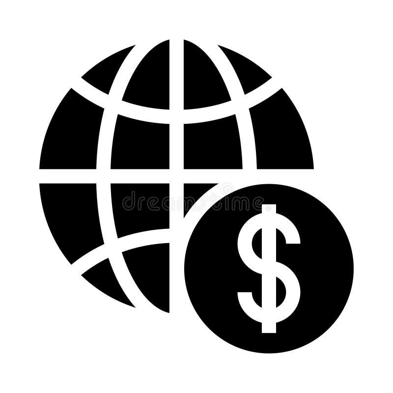 Global cash glyphs icon royalty free illustration