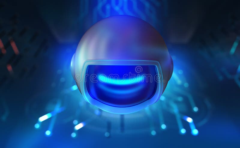 Global computer monitoring network. Artificial intelligence drone 3D illustration. Future wireless technologies