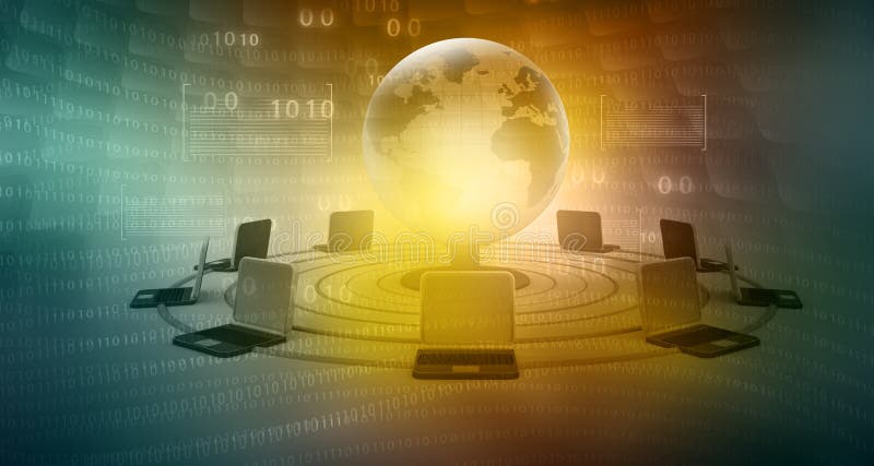 Global computer network vector illustration