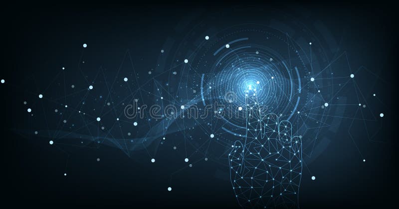 Global connection concept of futuristic technology triangle lines vector illustration