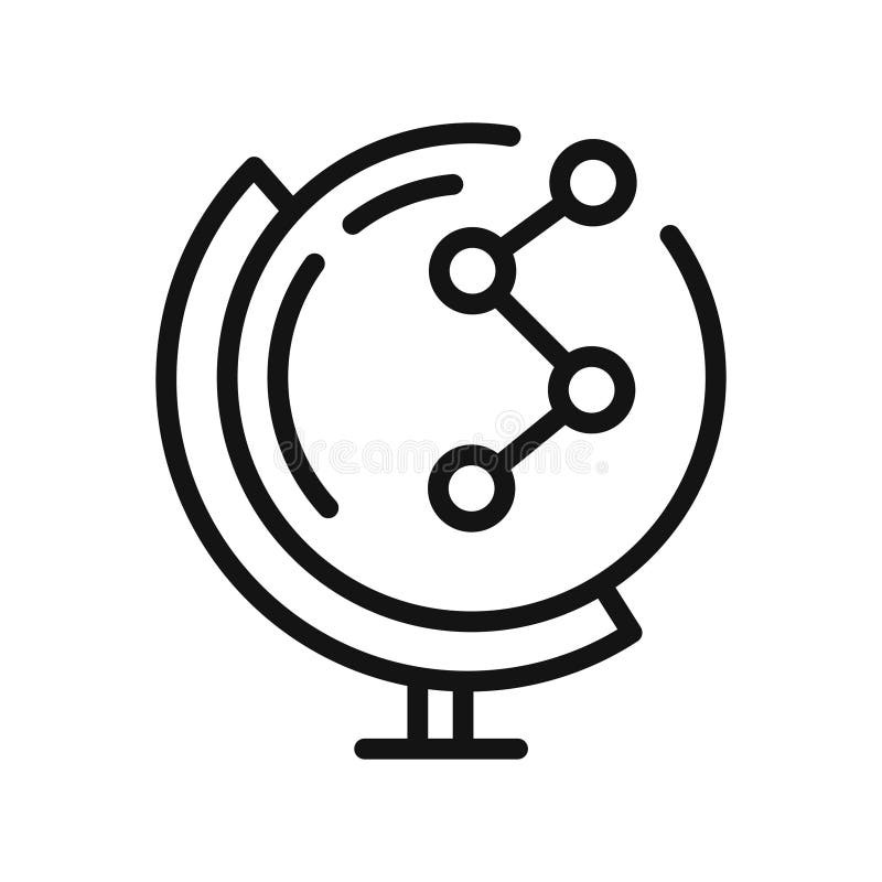 Global Connection Icon Black And White Illustration vector illustration
