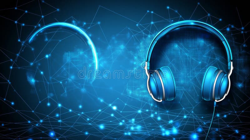 Global connection is illustrated on a world map by a headset with numerous network connections. Global network connection map stock images, royalty-free photos and pictures