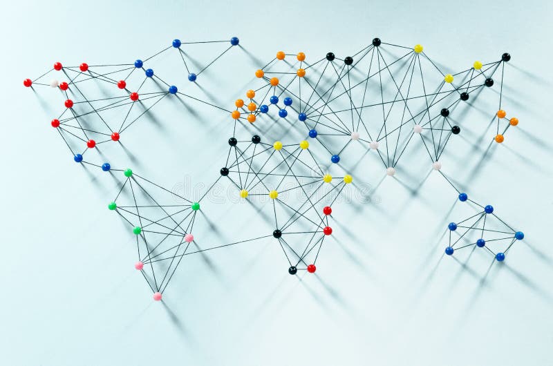 Global connections. Various connections implying a world map Global connections. Various connections implying a world map