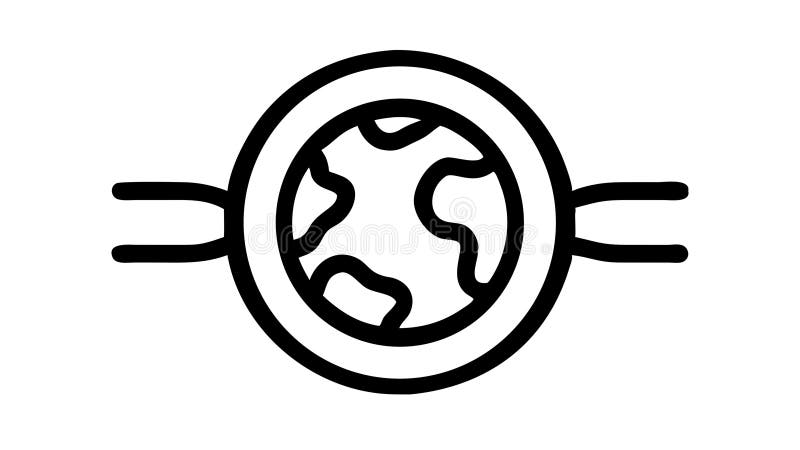Global Connectivity Earth Network Vector Outline Wector design Generation AI ilustracji