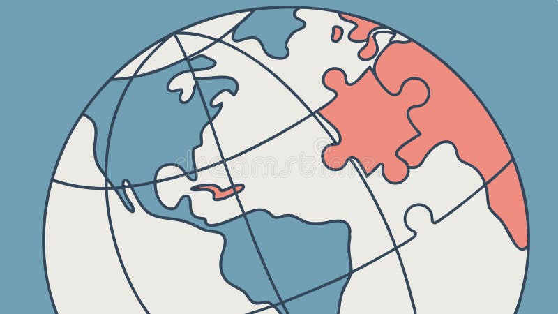Global Connectivity Puzzle Earth World Map Wector Design Generation AI royalty ilustracja