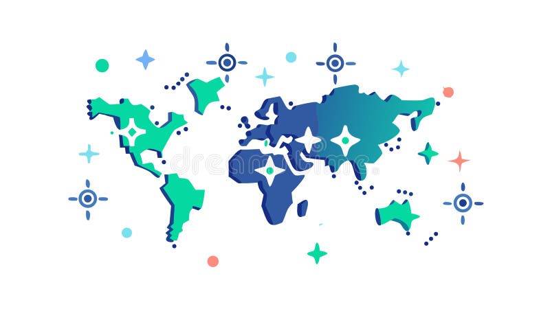 Global Connectivity: Worldwide Network and World Map, vector design Generative AI vector illustration