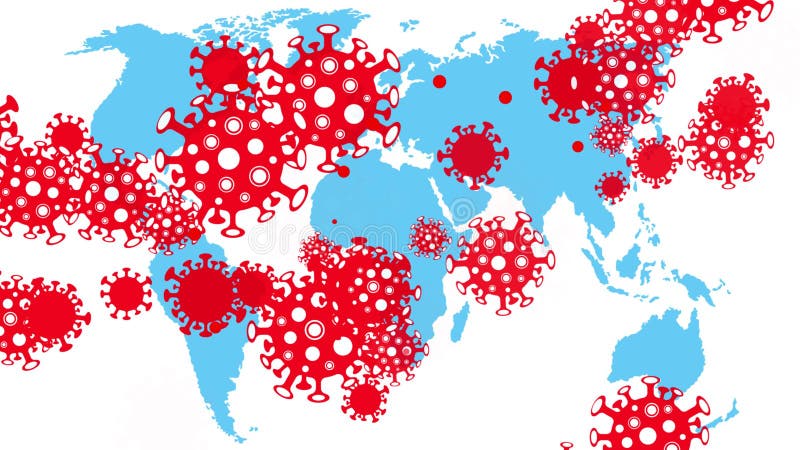 Global coronavirus pandemic looped animation. vector illustration